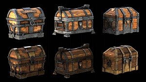 Wooden Chest Pack 3D model
