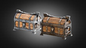 Wooden Chest Pack 3D model