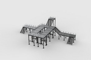 3D model Modular stairs and gantry 3D model