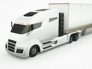 nikola truck trailer 3D model
