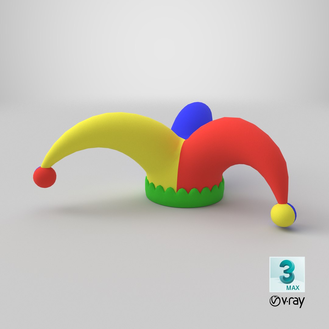 Cartoon clown hat 3D https://p.turbosquid.com/ts-thumb/0b/nOUxHK/wd/stemcell_max_vray_render/png/1718286672/1920x1080/fit_q87/79b2ac81baf0c1d49ebc6f8a0c39fe02a15ba455/stemcell_max_vray_render.jpg