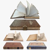 Book Collection Rigged  And Animated