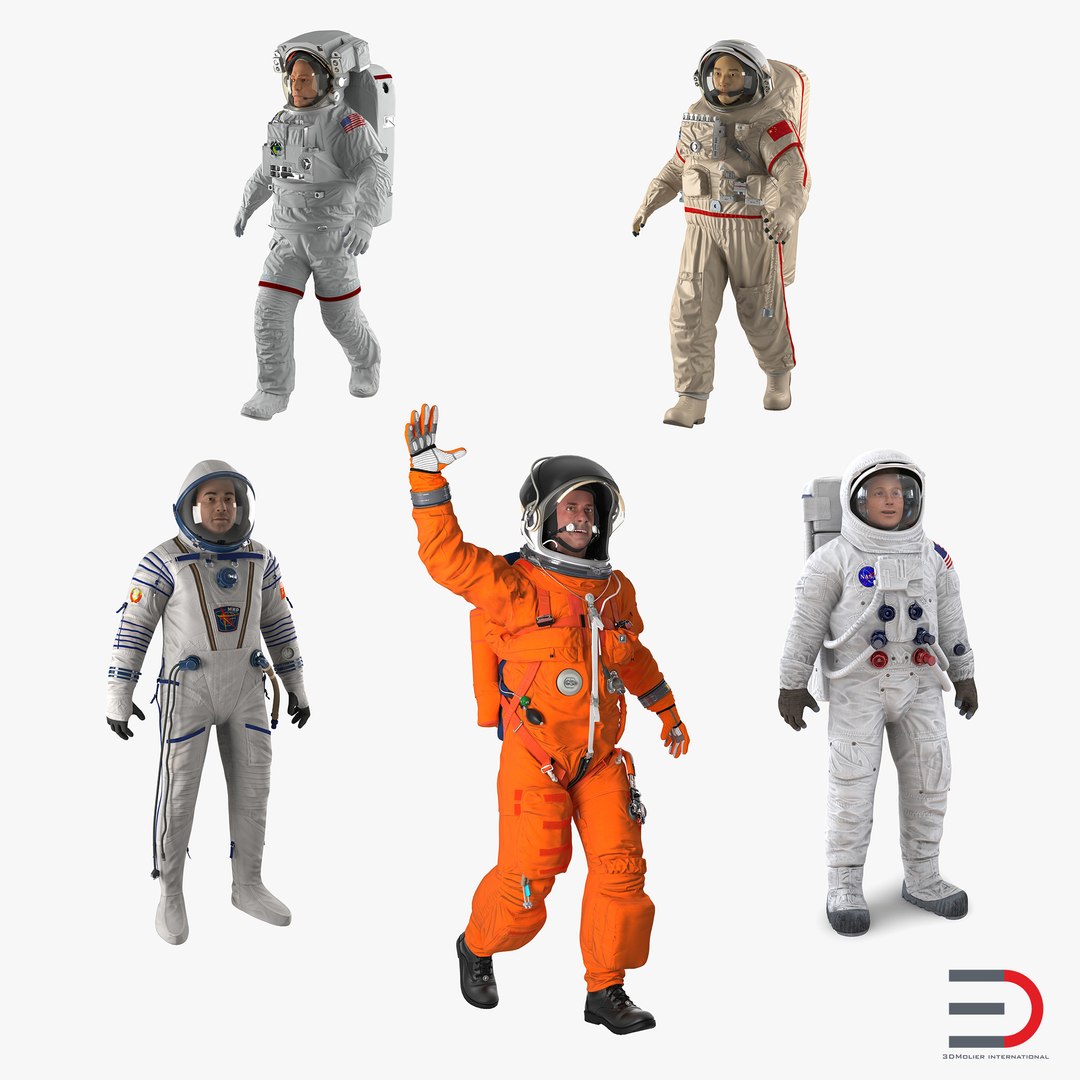 Rigged Astronauts 3D Models Collection 4 3D model preview