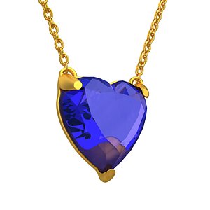GEMSTONE HEART Blue NECKLACE