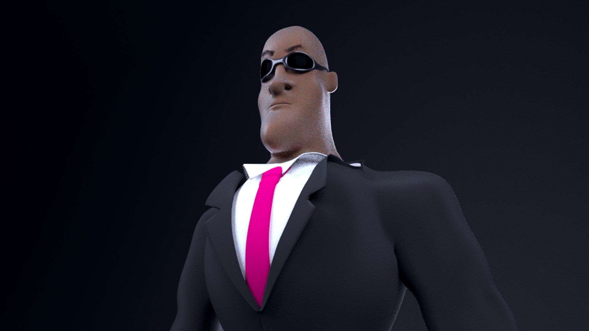 3d Bald Bouncer Model