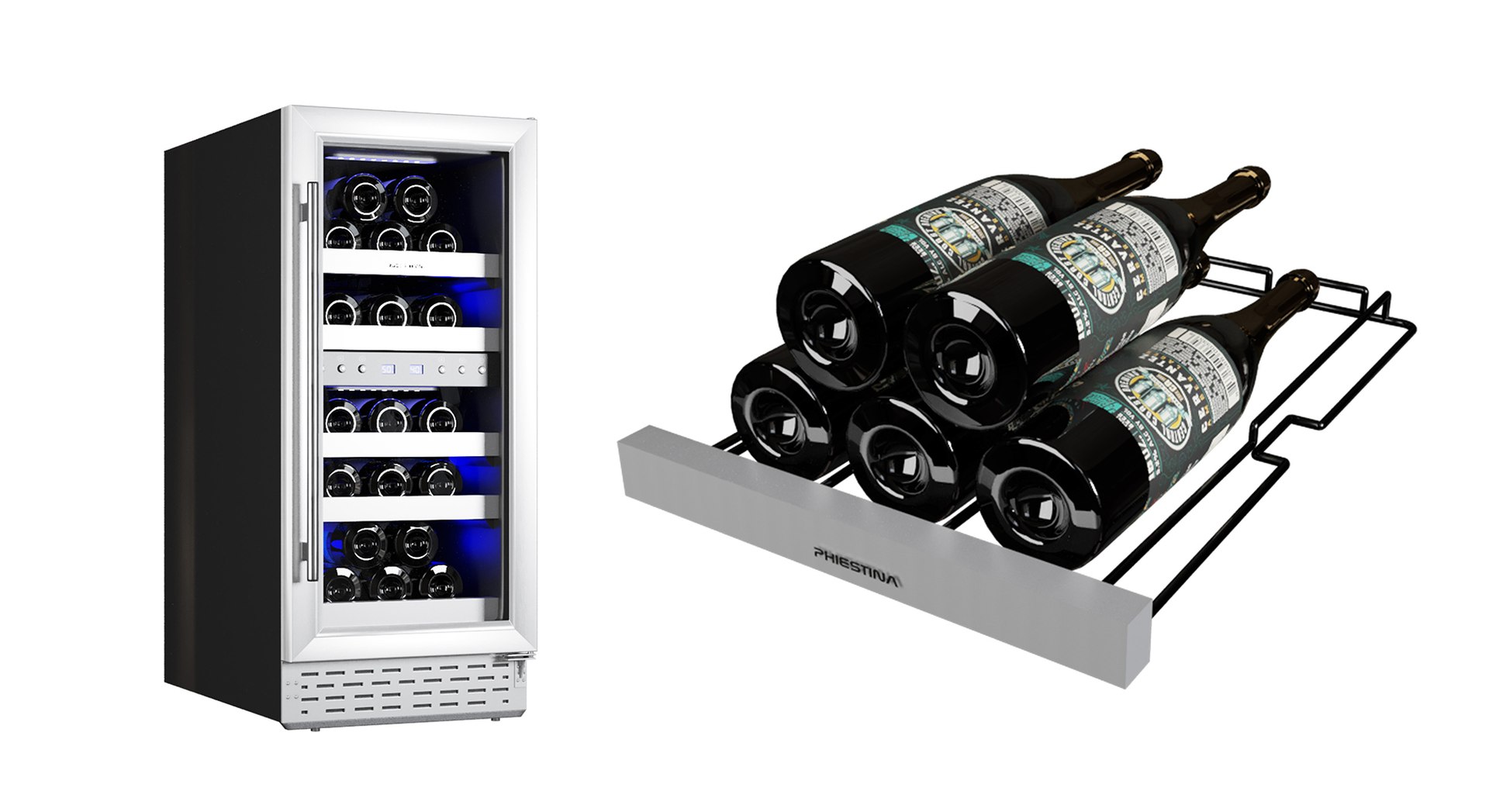 3D Phiestina Wine Cooler Fridge Set Model TurboSquid 1920682