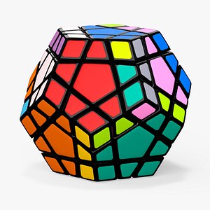 3D Puzzle Toy Rubiks Megaminx Randomized Colors model
