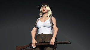 3D World War 2 Female Soldier