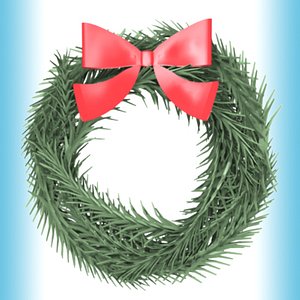3d holiday wreath model