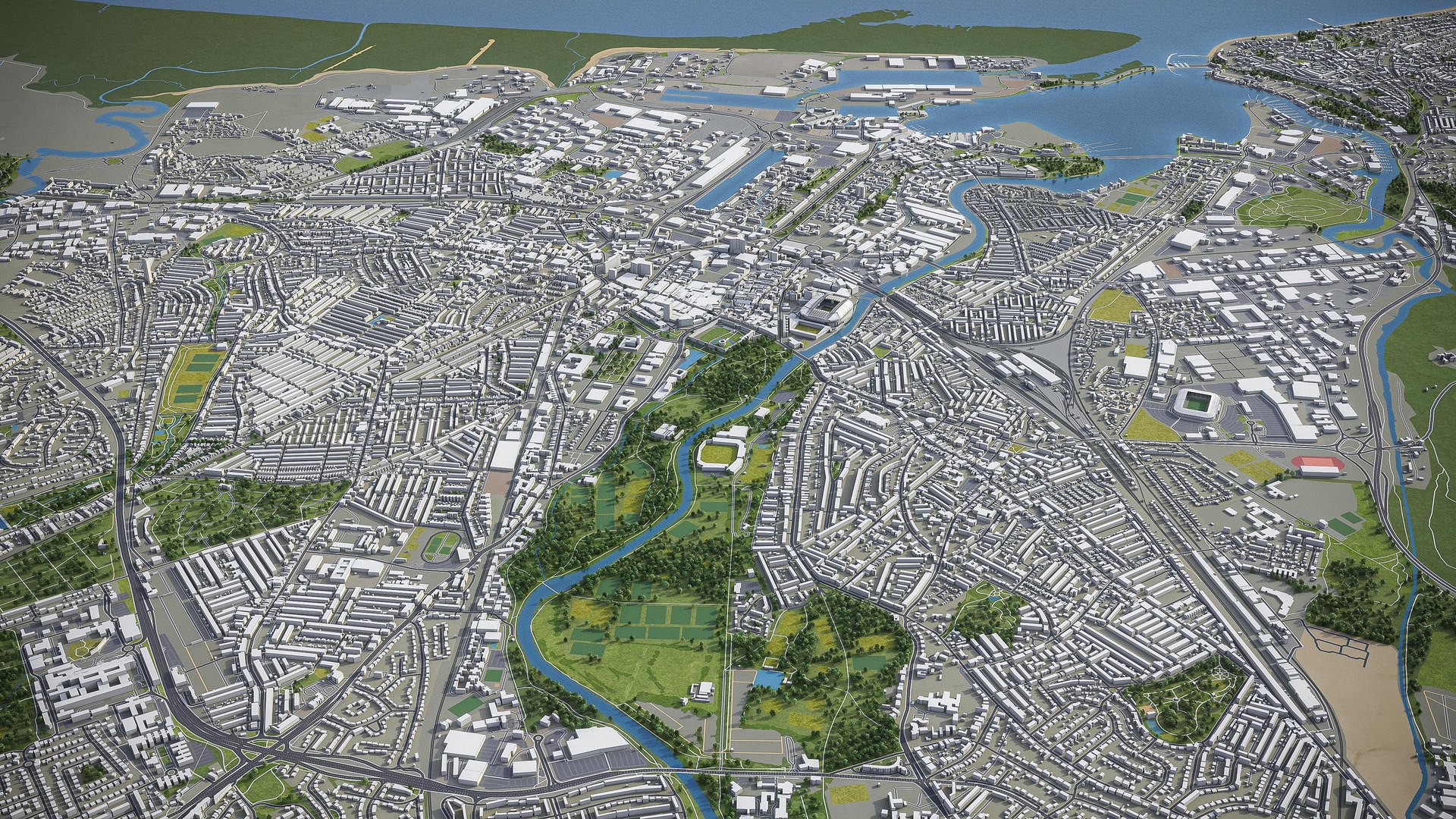3D Cardiff Surrounding - Model - TurboSquid 1497732