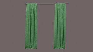 3D Curtains Green