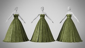 Dress 48 Olive Green Velvet With Design model