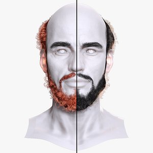 3D Bald Hairstyle  Beard Combo - Premium 3D Asset