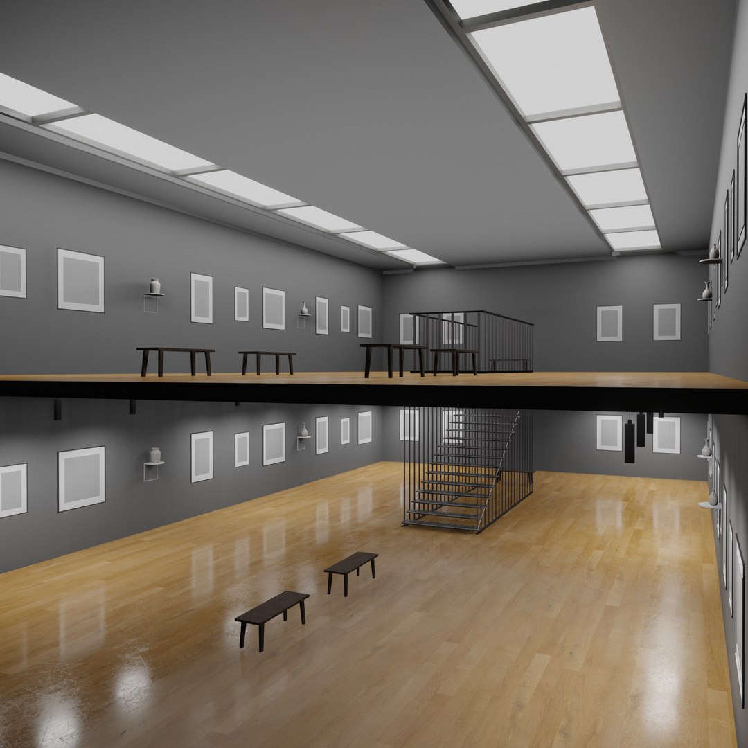 3D Modern Art Gallery interior - TurboSquid 2028042