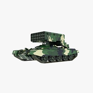 3d model tos-1 buratino rocket launcher