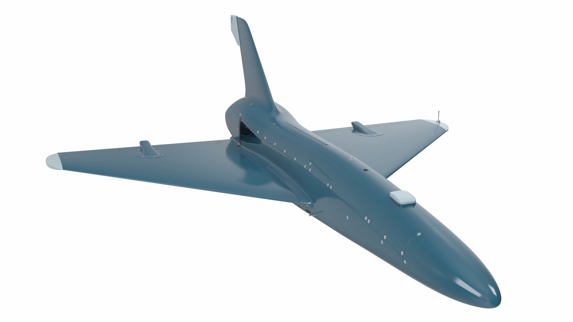 Unmanned Attack Drone Blue 3D model preview