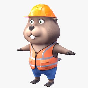 Cartoon Beaver 3D
