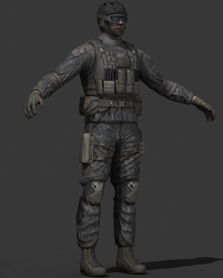 human military soldier 3d model