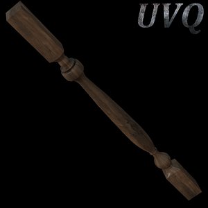 lwo wooden baluster