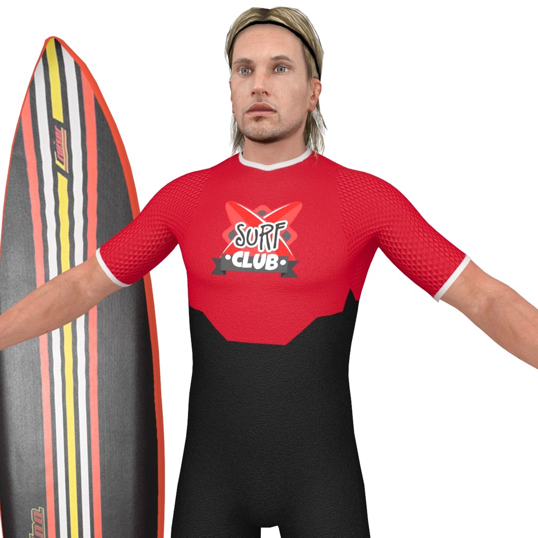 3D Model Rigged Surfer - TurboSquid 1326757