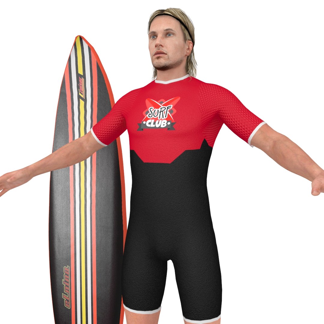 3D Model Rigged Surfer - TurboSquid 1326757