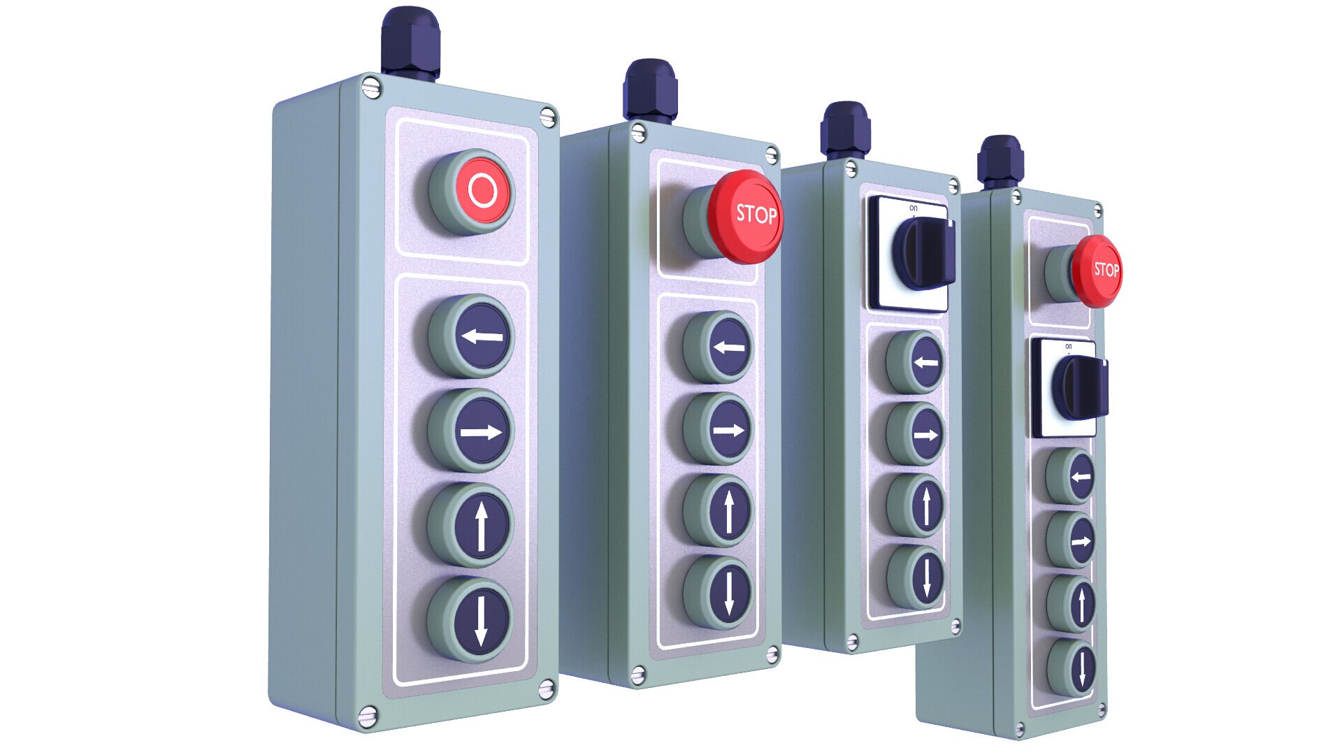 3D Industrial Control Boxe Buttons Switch 23 - TurboSquid 1912598