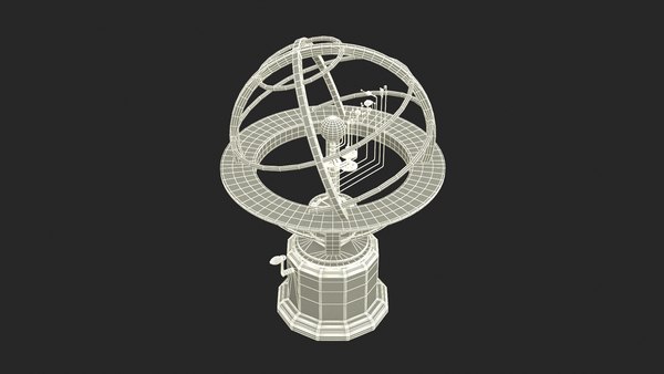 modelo 3d Silver Solar System Orrery with Marble Base Rigged ...