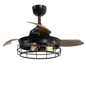 3D Industrial 36 inch Black 3 blade Ceiling Fan PBR
