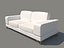 Bianca Leather Standard Sofa in White Rose Gold