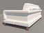 Bianca Leather Standard Sofa in White Rose Gold