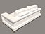 Bianca Leather Standard Sofa in White Rose Gold