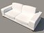 Bianca Leather Standard Sofa in White Rose Gold