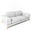 Bianca Leather Standard Sofa in White Rose Gold