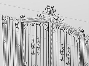 3D Ornate Wrought Iron Double Gate