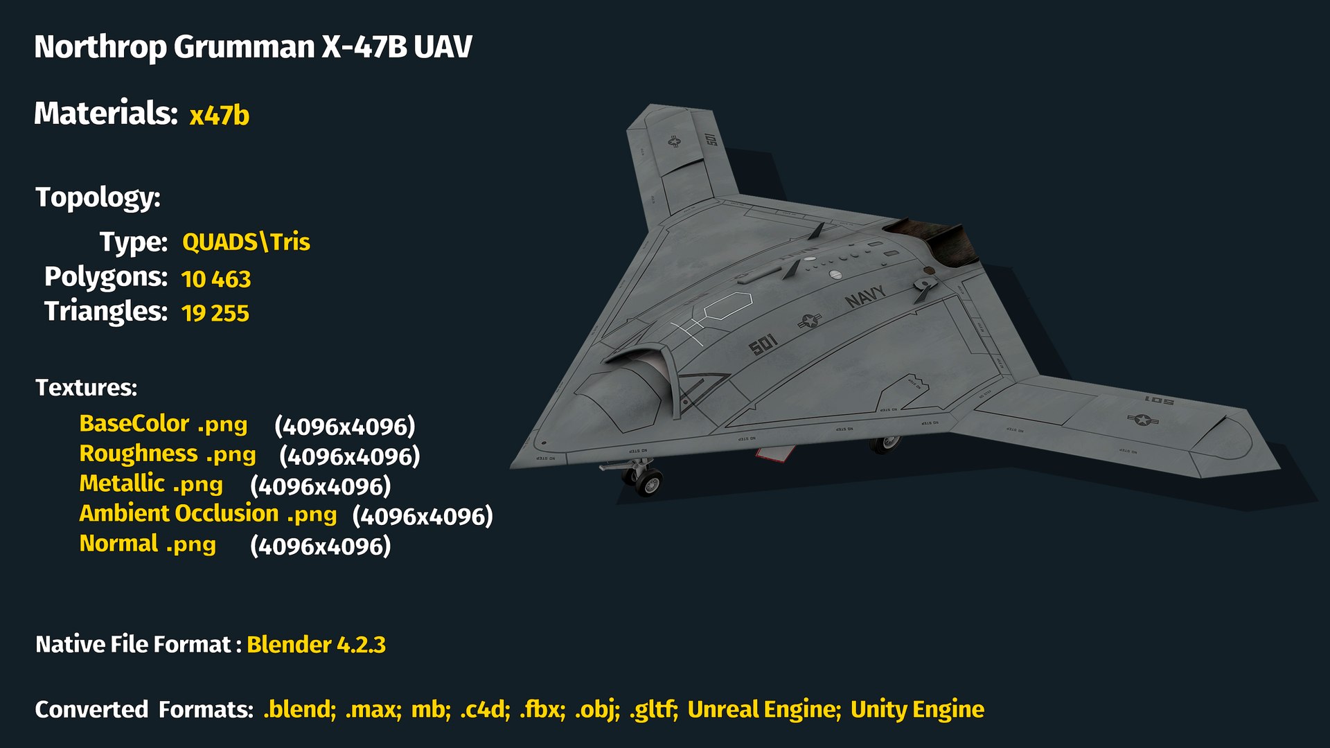 3D model Northrop Grumman X-47B UAV https://p.turbosquid.com/ts-thumb/0c/rQPT6J/Ps/info/jpg/1734874518/1920x1080/fit_q87/447a9350be09923df9f8e3743cce022d827e824b/info.jpg