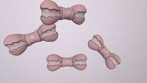 Bow stylized bow Pink 3D model 3D model