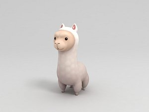 3D alpaca cartoon