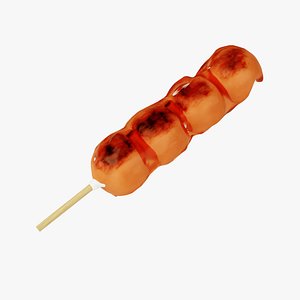 Mitarashi Dango Japanese Sweet Dumpling 3D model