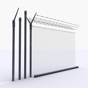 Low Poly Chain Link Fence Parts