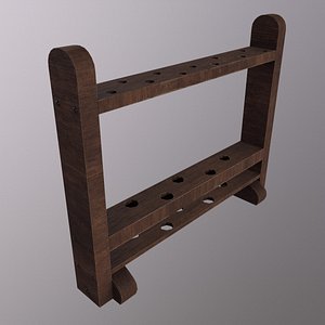 3D Old Mop Stand PBR Game Ready Low-poly