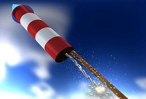 bottle rocket firework fingers 3d lwo