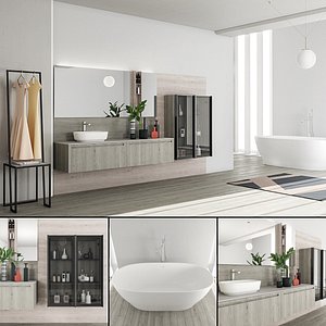 3D bathroom furniture set rush model