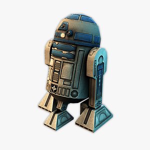 Ultra low poly R2-D2