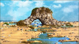 3D rock beach