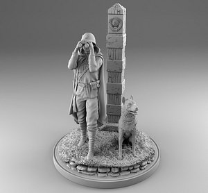 3D Border Guard And Dog