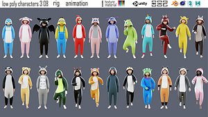 cartoon characters 3 08 Kigurumi 3D model