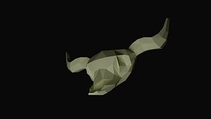 3D Cow Skull Low Poly model