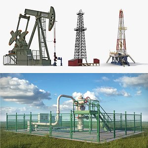 oil production equipment 3 3D model