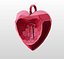 K-T 3D-Printable Valentine Crystal-Heart-TwoLetters Pendant