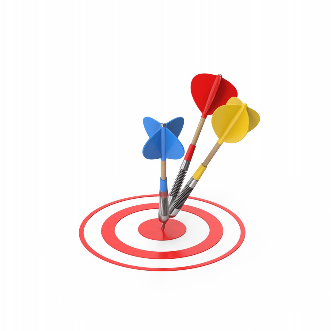 3D Model Darts On Red Target - TurboSquid 2204107